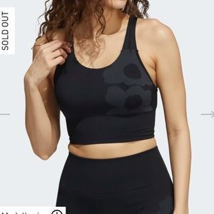 Adidas MARIMEKKO AEROKNIT LONG LINE BRA size small black